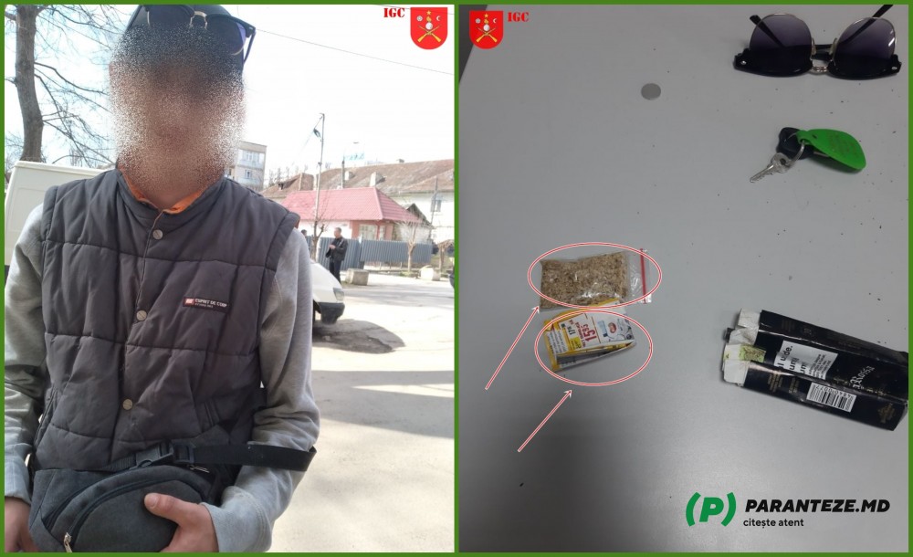 Un bărbat se plimba prin capitală sub influiența substanțelor narcotice, dar și cu două pachețele de droguri